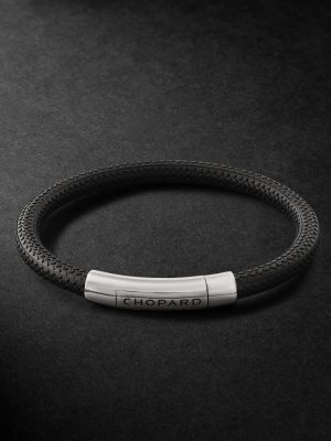 Classic Racing Rubber and Silver-Tone Bracelet Classic Racing Rubber and Silver-Tone Bracelet