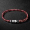 Classic Racing Woven Leather and Silver-Tone Bracelet Classic Racing Woven Leather and Silver-Tone Bracelet