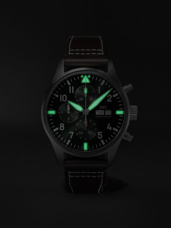 Pilot's Automatic Chronograph 43mm Stainless Steel and Leather Watch, Ref. No. IW378005 - E5