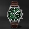 Pilot's Automatic Chronograph 43mm Stainless Steel and Leather Watch, Ref. No. IW378005