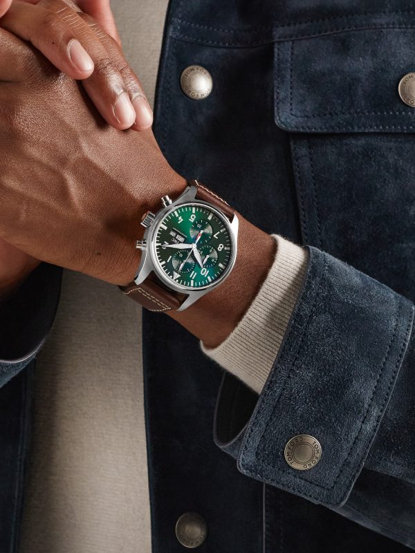 Pilot's Automatic Chronograph 43mm Stainless Steel and Leather Watch, Ref. No. IW378005 - OU