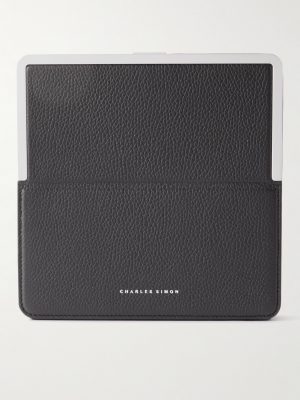Logo-Print Full-Grain Leather and Silver-Tone Travel Wallet Logo-Print Full-Grain Leather and Silver-Tone Travel Wallet