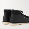 Laax Walk Baby Cashmere-Trimmed Textured-Leather Hiking Boots - BK Laax Walk Baby Cashmere-Trimmed Textured-Leather Hiking Boots - BK