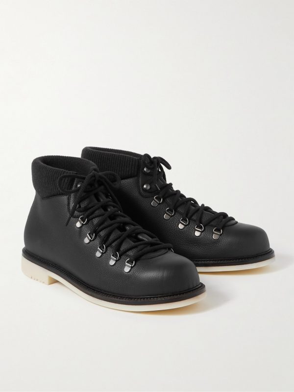Laax Walk Baby Cashmere-Trimmed Textured-Leather Hiking Boots - FR Laax Walk Baby Cashmere-Trimmed Textured-Leather Hiking Boots - FR
