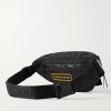 Logo-Appliquéd Webbing-Trimmed Shell Belt Bag - BK