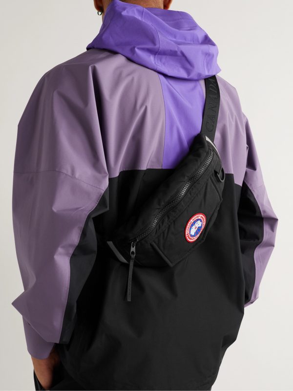 Logo-Appliquéd Webbing-Trimmed Shell Belt Bag - OU
