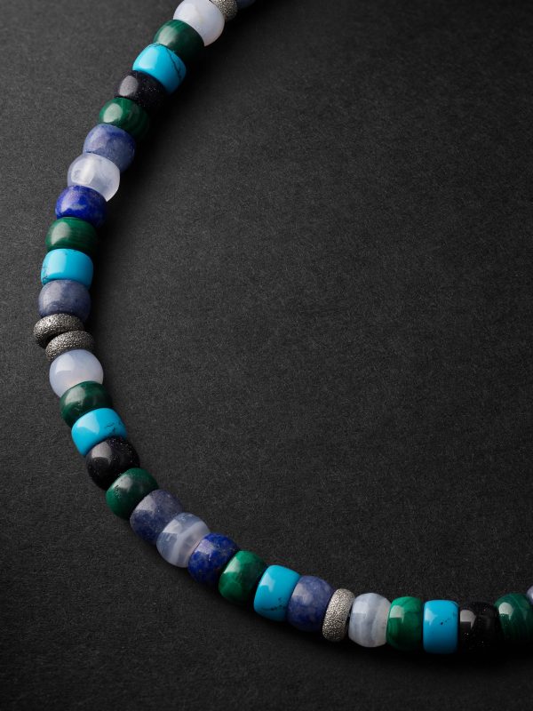 Portofino Forte Beads White and Blackened Gold Multi-Stone Necklace - CU Portofino Forte Beads White and Blackened Gold Multi-Stone Necklace - CU