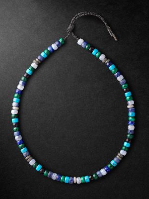 Portofino Forte Beads White and Blackened Gold Multi-Stone Necklace Portofino Forte Beads White and Blackened Gold Multi-Stone Necklace