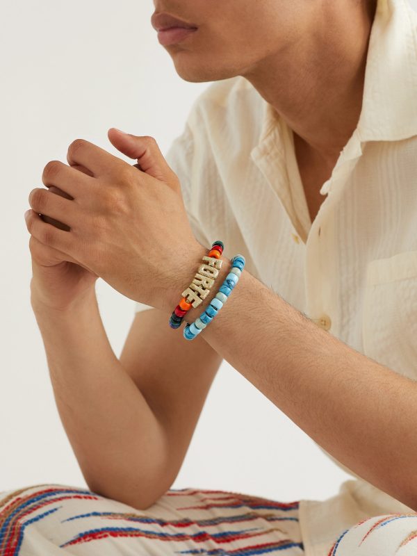 Mykonos Forte Beads Blackened Gold Multi-Stone Bracelet - FR Mykonos Forte Beads Blackened Gold Multi-Stone Bracelet - FR