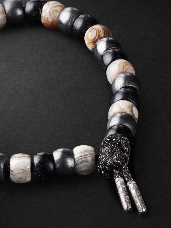 St Tropez Forte Beads White Gold Multi-Stone Bracelet - BK St Tropez Forte Beads White Gold Multi-Stone Bracelet - BK