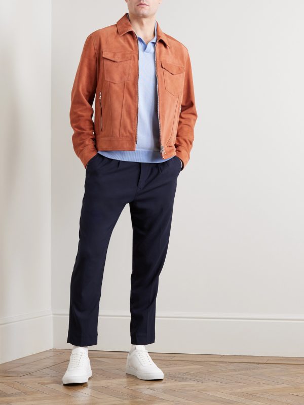 Tapered Pleated Woven Trousers - OU Tapered Pleated Woven Trousers - OU