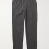 Straight-Leg Checked Cotton-Blend Hopsack Drawstring Trousers Straight-Leg Checked Cotton-Blend Hopsack Drawstring Trousers
