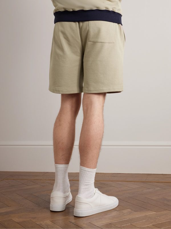 Straight-Leg Colour-Block Cotton-Jersey Drawstring Shorts - BK Straight-Leg Colour-Block Cotton-Jersey Drawstring Shorts - BK