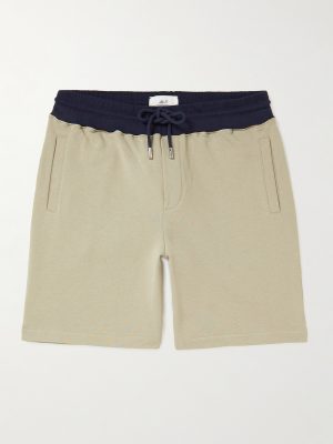 Straight-Leg Colour-Block Cotton-Jersey Drawstring Shorts Straight-Leg Colour-Block Cotton-Jersey Drawstring Shorts