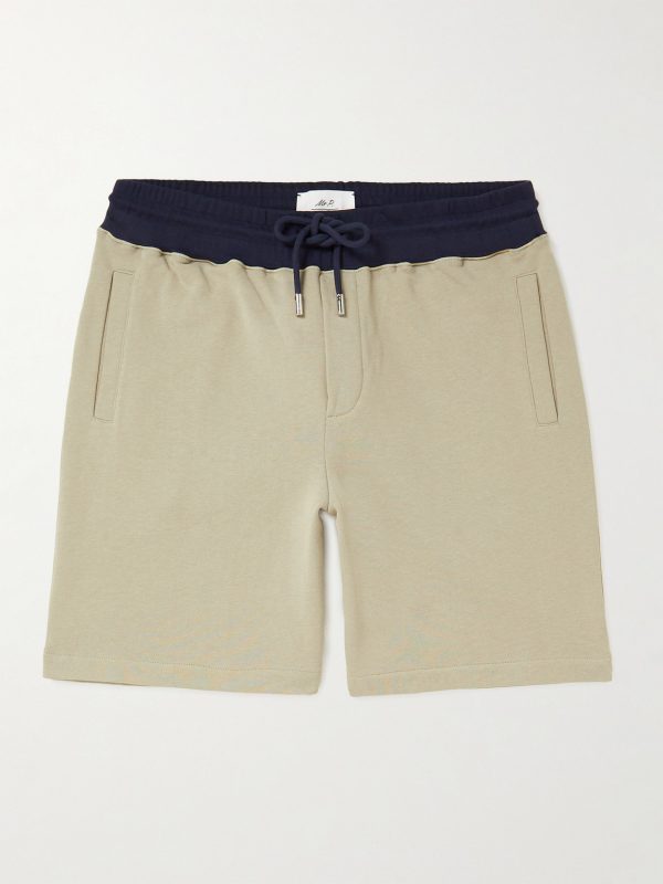 Straight-Leg Colour-Block Cotton-Jersey Drawstring Shorts Straight-Leg Colour-Block Cotton-Jersey Drawstring Shorts