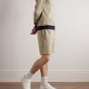 Straight-Leg Colour-Block Cotton-Jersey Drawstring Shorts - OU Straight-Leg Colour-Block Cotton-Jersey Drawstring Shorts - OU