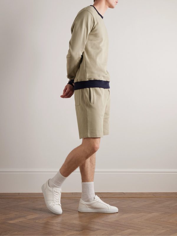 Straight-Leg Colour-Block Cotton-Jersey Drawstring Shorts - OU Straight-Leg Colour-Block Cotton-Jersey Drawstring Shorts - OU