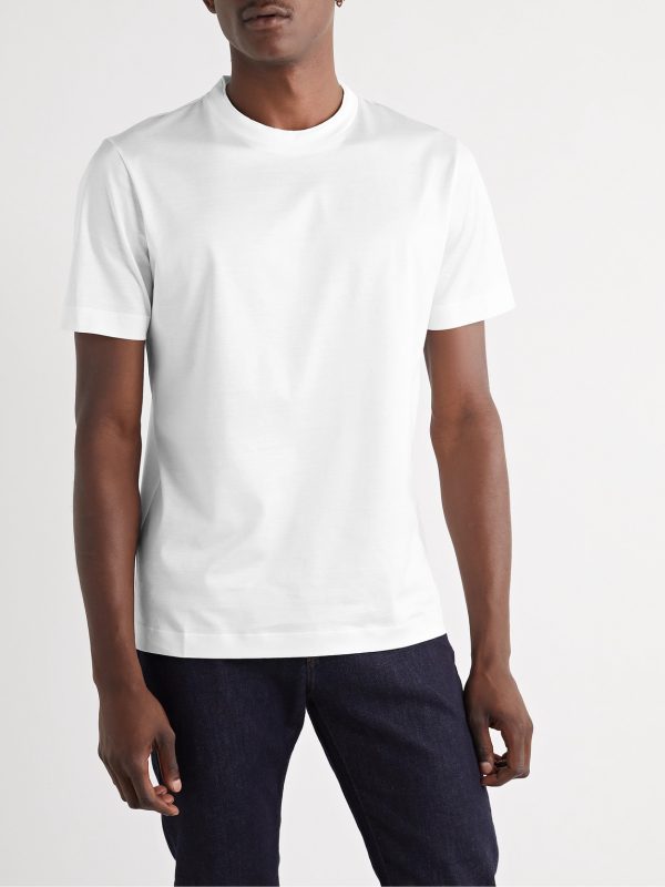 Slim-Fit Mercerised Cotton-Jersey T-Shirt - FR Slim-Fit Mercerised Cotton-Jersey T-Shirt - FR