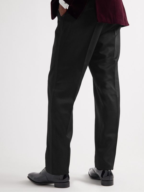 Hampton Slim-Fit Grosgrain-Trimmed Wool-Twill Tuxedo Trousers - BK