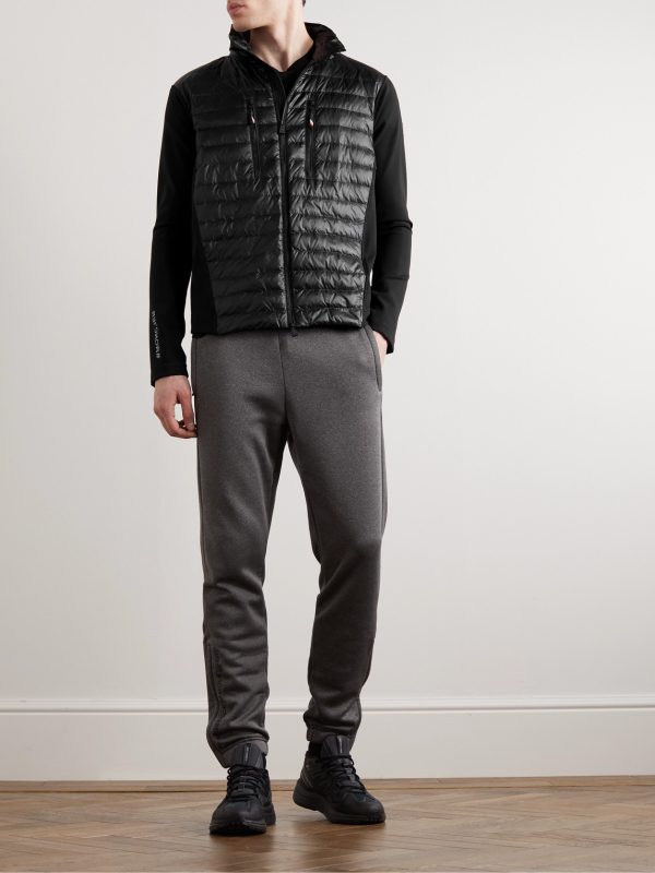 Slim-Fit Quilted Ripstop and Jersey Down Jacket - OU Slim-Fit Quilted Ripstop and Jersey Down Jacket - OU