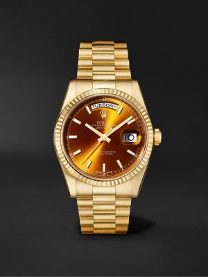Pre-Owned 2018 Rolex Day-Date Automatic 36mm 18-Karat Gold Watch, Ref. No. 118238 Pre-Owned 2018 Rolex Day-Date Automatic 36mm 18-Karat Gold Watch, Ref. No. 118238