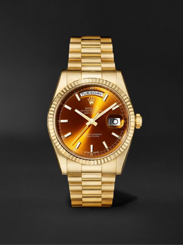 Pre-Owned 2018 Rolex Day-Date Automatic 36mm 18-Karat Gold Watch, Ref. No. 118238 Pre-Owned 2018 Rolex Day-Date Automatic 36mm 18-Karat Gold Watch, Ref. No. 118238