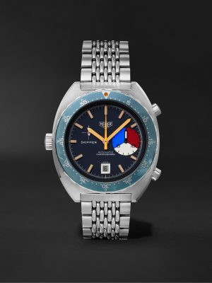 Vintage 1970 Heuer Skipper Automatic Chronograph 42mm Steel Watch, Ref. No. 15640
