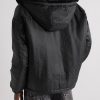 Faux Fur-Trimmed Padded Monogrammed Shell Hooded Jacket - BK