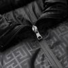 Faux Fur-Trimmed Padded Monogrammed Shell Hooded Jacket - CU