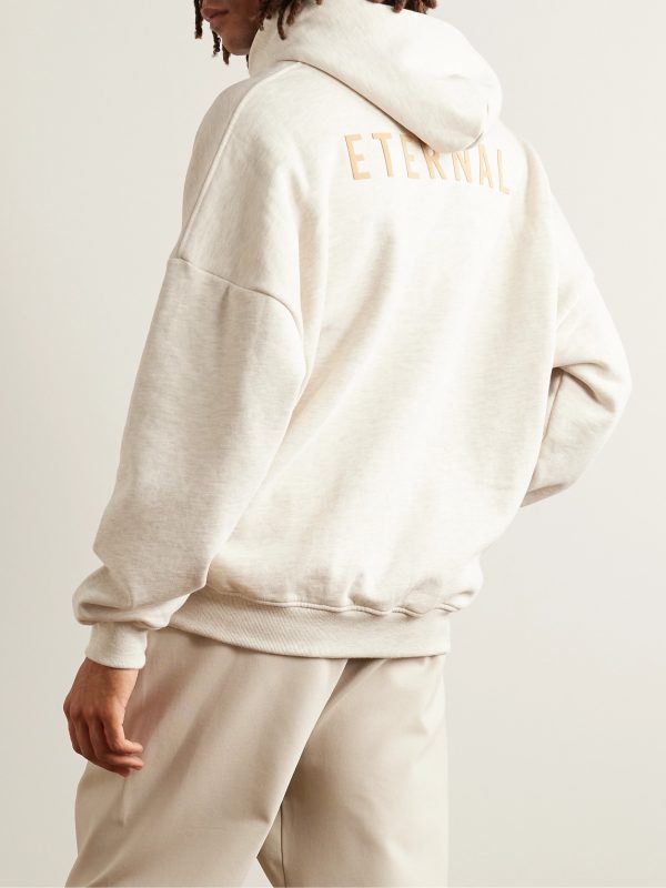 Eternal Logo-Flocked Cotton-Jersey Hoodie - BK Eternal Logo-Flocked Cotton-Jersey Hoodie - BK