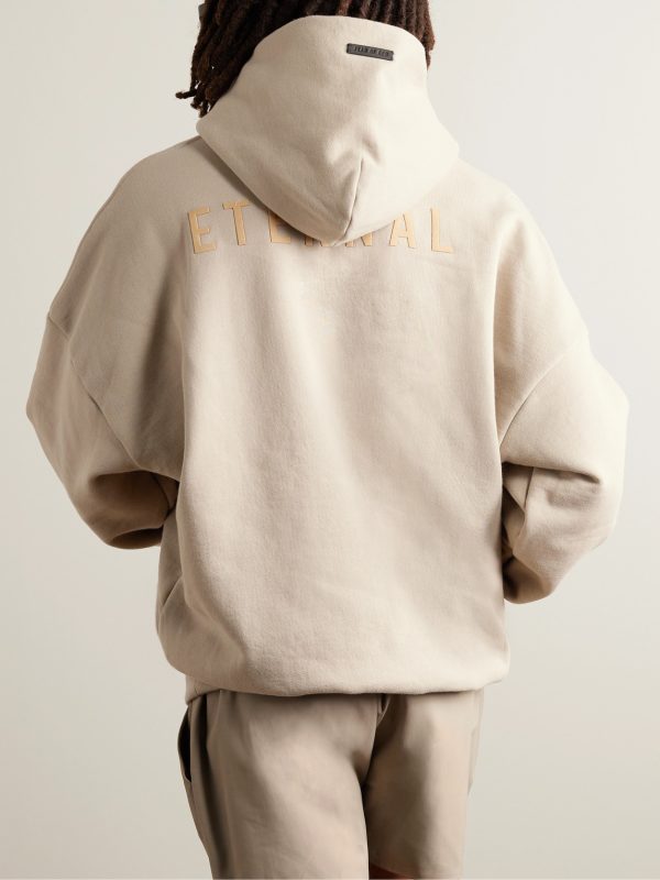 Eternal Logo-Flocked Cotton-Jersey Hoodie - BK