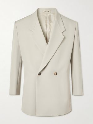 Eternal California Double-Breasted Virgin Wool and Cotton-Blend Twill Blazer Eternal California Double-Breasted Virgin Wool and Cotton-Blend Twill Blazer