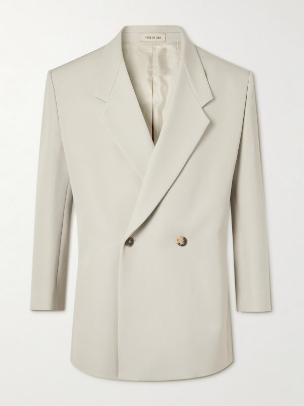 Eternal California Double-Breasted Virgin Wool and Cotton-Blend Twill Blazer