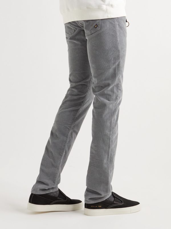 Slim-Fit Stretch Cotton-Blend Corduroy Trousers - BK
