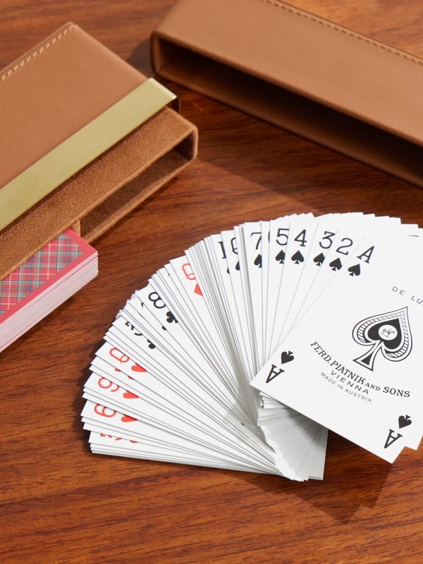 Westover Leather and Gold-Tone Playing Cards Set - CU Westover Leather and Gold-Tone Playing Cards Set - CU