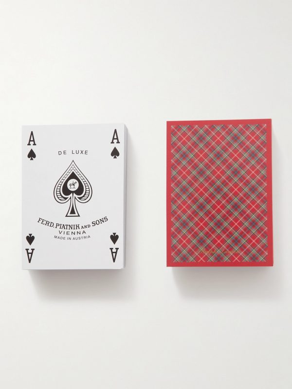 Westover Leather and Gold-Tone Playing Cards Set - FR Westover Leather and Gold-Tone Playing Cards Set - FR