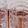 Hudson Plaid Set of Two Highball Crystal Glasses - CU