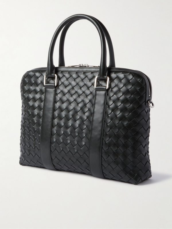 Intrecciato Leather Briefcase - BK Intrecciato Leather Briefcase - BK