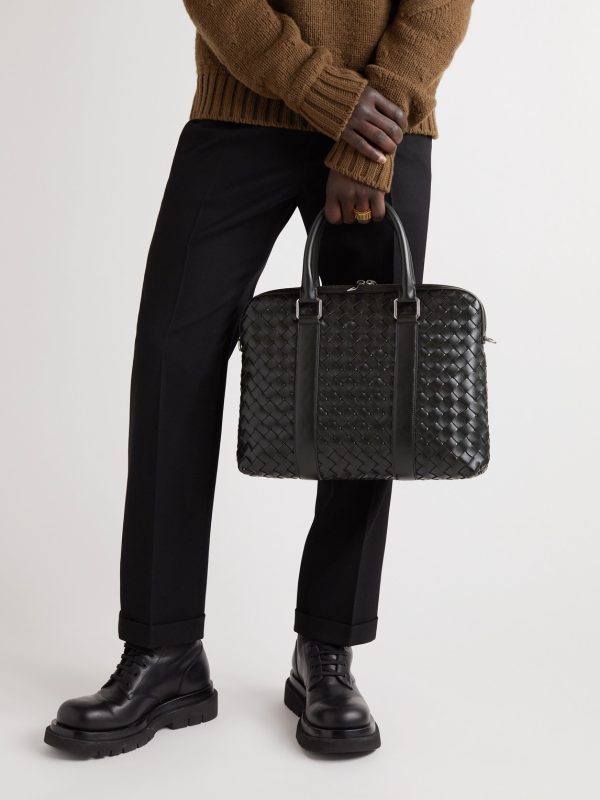Intrecciato Leather Briefcase - E2 Intrecciato Leather Briefcase - E2