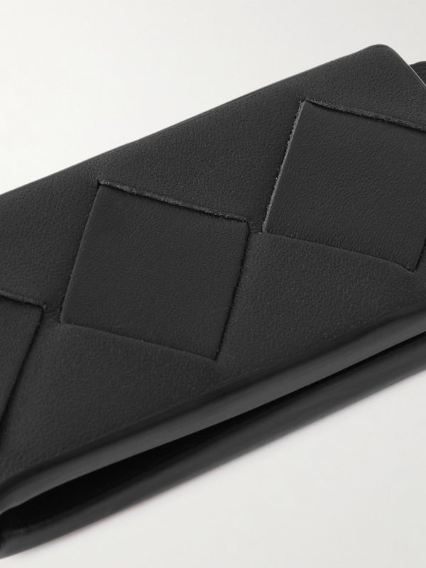Intrecciato Full-Grain Leather Money Clip - CU
