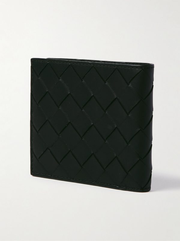 Intrecciato Leather Billfold Wallet - BK Intrecciato Leather Billfold Wallet - BK
