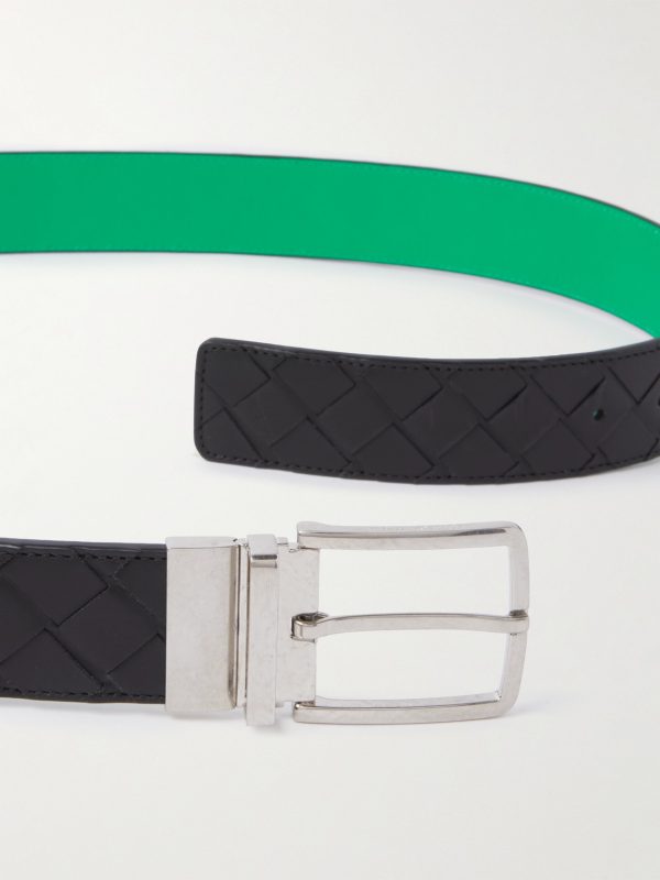 3.5cm Reversible Intrecciato Leather Belt - E1 3.5cm Reversible Intrecciato Leather Belt - E1