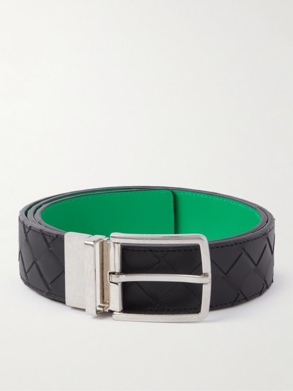 3.5cm Reversible Intrecciato Leather Belt 3.5cm Reversible Intrecciato Leather Belt