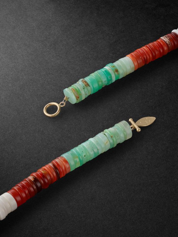 Gold Opal Beaded Necklace - BK Gold Opal Beaded Necklace - BK