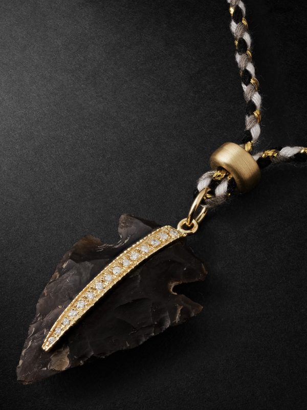 Arrowhead Gold, Cord and Diamond Necklace - CU