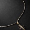 Arrowhead Gold, Cord and Diamond Necklace