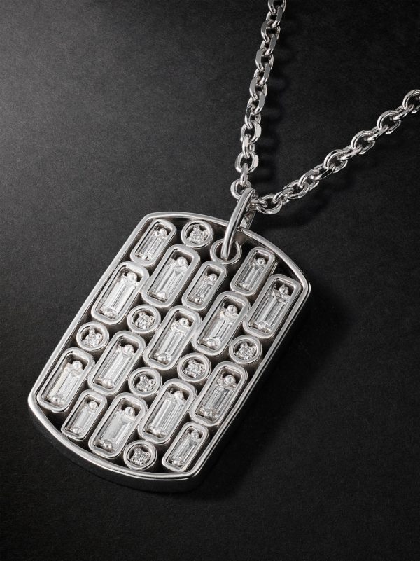 18-Karat White Gold Diamond Pendant Necklace - CU 18-Karat White Gold Diamond Pendant Necklace - CU
