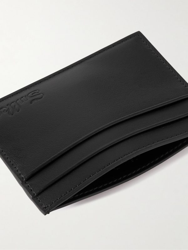 Logo-Debossed Leather Cardholder - E1 Logo-Debossed Leather Cardholder - E1