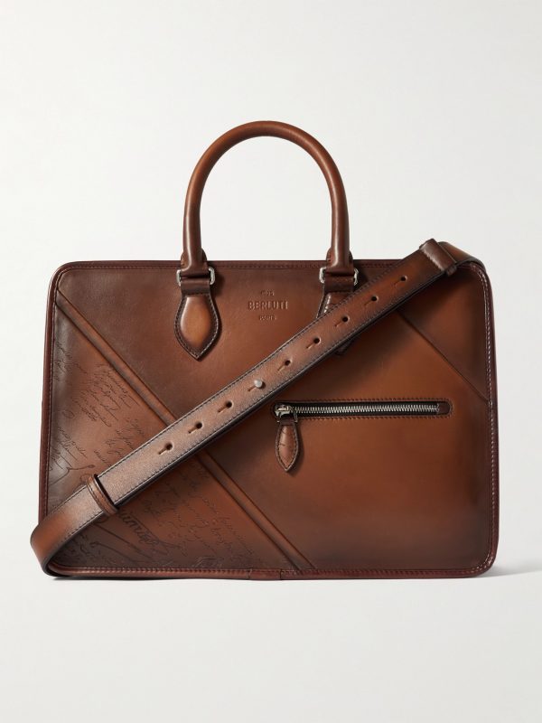 Un Jour Mini Scritto Leather Briefcase Un Jour Mini Scritto Leather Briefcase