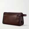 Morning Debossed Full-Grain Venezia Leather Wash Bag - BK Morning Debossed Full-Grain Venezia Leather Wash Bag - BK